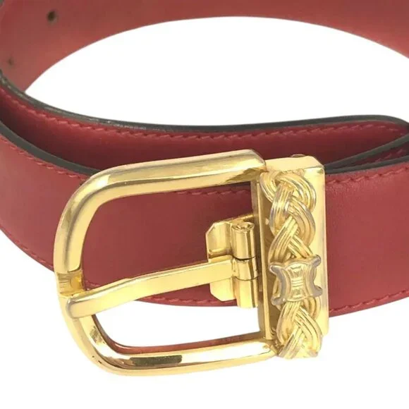 632146BS (S1) Celine Belt Macadam Red Leather - Picture 5 of 9